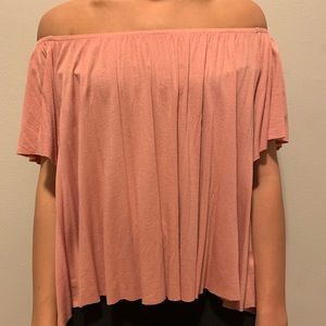 OFF THE SHOULDER PINK TEE